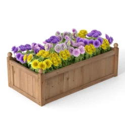 Tangkula Raised Garden Bed 46" X 24" X 16" Wooden Planter Box With 4 Drainage Holes Raised Garden Bed For Vegetables -Tangkula GUEST 21d5cd1b aa61 4fe3 a48a f2f2211c1800