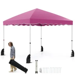 Tangkula 10 X 10 FT Pop Up Canopy Tent Portable Foldable Patio Shelter W/ Wheeled Bag -Tangkula GUEST 21d61998 5fb4 4276 a16c 194a2d6d2f52