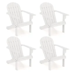 Tangkula 4PCS Patio Adirondack Chair W/ Inclined Seat High Backrest & Wide Armrests -Tangkula GUEST 225011b5 7b2d 458f bf79 2f164a30b822