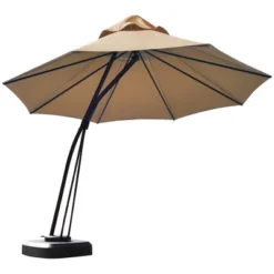Tangkula 11ft Cantilever Offset Hanging 360°Rotation Patio Umbrella With Umbrella Base -Tangkula GUEST 227c5609 28a7 4d0b a6c1 3c7866693858