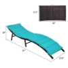 Tangkula 2PCS Outdoor Patio Rattan Wicker Lounge Chair Chaise Folding W/Cushions Turquoise -Tangkula GUEST 228b8b9c b80c 4ee6 81c5 fcabe01cca79
