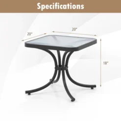 Tangkula Tempered Glass Top Patio Table, 20" Outdoor Side Table W/ Heavy-duty Metal Frame Patio Square End Table For Poolside Backyard 19 Tangkula Tempered Glass Top Patio Table, 20" Outdoor Side Table W/ Heavy-duty Metal Frame Patio Square End Table For Poolside Backyard -Tangkula GUEST 22cd561e a0f8 4ce0 b998 cc6abe5f8789