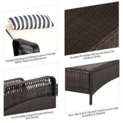 Tangkula Patio Chaise Lounge Chair Six-Position Adjustable Outdoor Recliner With Cushion & Pillow For Poolside Balcony Backyard -Tangkula GUEST 2345296a e7ea 438d 98c6 ae472663c6c5