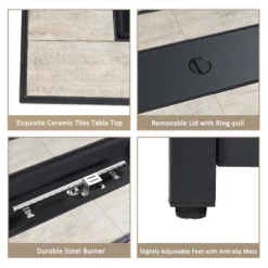 Tangkula 7PCS Patio Rattan Furniture Set Fire Pit Table Cover Cushion Beige 18 Tangkula 7PCS Patio Rattan Furniture Set Fire Pit Table Cover Cushion Beige -Tangkula GUEST 23798783 0379 42b5 9ec4 915857ef2007