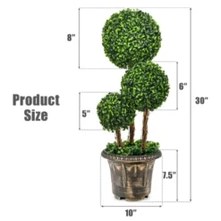 Tangkula 30” Artificial Topiary Three Ball Tree Decorative Trees Fake Greenery Plants Indoor&Outdoor -Tangkula GUEST 23f8382c 5176 4aef bf3d 1dc99a589b91