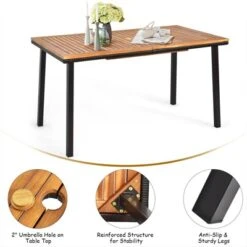 Tangkula 7PCS Patio Rattan Furniture Dining Set Wooden Table Cushioned Chair -Tangkula GUEST 2425de26 44d7 4a4a b184 e85c1feec1a6