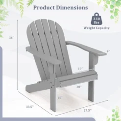 Tangkula 2PCS Patio Adirondack Chair W/ Inclined Seat High Backrest & Wide Armrests -Tangkula GUEST 2452bd9c 78df 40d8 ac93 ba0dd8a17968