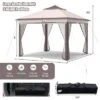 Tangkula 11 X 11 Ft Pop Up Gazebo 2-Tier Patio Canopy Tent Shelter W/ Carrying Bag Beige/Brown -Tangkula GUEST 245bd020 cace 4119 bdfe 1f38783696dc