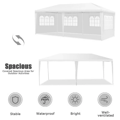 Tangkula 10'x20' Outdoor Canopy Weather-resistant Tent Wedding Party Tent 4 Sidewalls W/Carry Bag 9 Tangkula 10'x20' Outdoor Canopy Weather-resistant Tent Wedding Party Tent 4 Sidewalls W/Carry Bag - Image 7