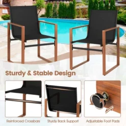 Tangkula 4 PCS Outdoor Dining Chairs Patio Furniture Chair W/ Breathable Seat & Backrest -Tangkula GUEST 264abea5 4345 4f01 b936 d90009aca9f1