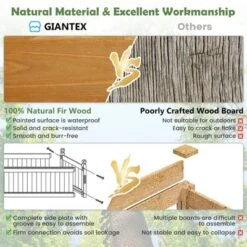 Tangkula Patio Wooden Raised Garden Bed Rectangular Garden Planter W/ Drainage System -Tangkula GUEST 265c87b4 c57f 4a0e 888d ea66bcc4602c