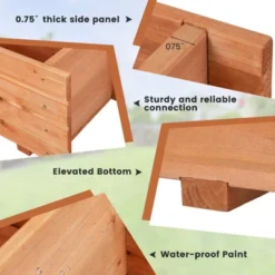 Tangkula Raised Garden Bed, 44" X 11" X 10" Wood Rectangle Planter Box With Drainage Holes Water-resistant Paint -Tangkula GUEST 265da8ee 1873 4f71 bf05 e7e754e6b840