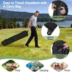 Tangkula 2-Tier 10' X 10' Pop-up Canopy Tent Instant Gazebo Adjustable Carry Bag W/ Wheel -Tangkula GUEST 26615879 d31f 4789 a4fb 2c02ed25669d