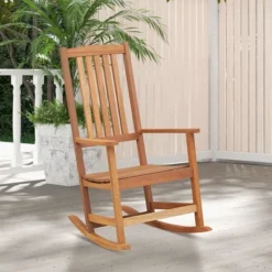 Tangkula 2PCS Rocking Chair High-Back Outdoor Rocker W/ Smooth Rocking Base For Backyard -Tangkula GUEST 269877b3 3560 42e7 b0e6 4597f757884e