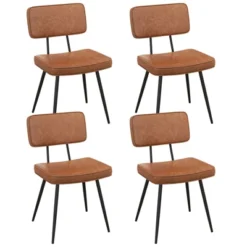 Tangkula Dining Chairs Set Of 4 W/ PU Leather Cover Filled Sponge Waterfall Seats -Tangkula GUEST 26b19875 8093 4b7e 8fe3 4d9aa8066a60