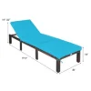 Tangkula Outdoor Rattan Chaise Lounge Chair Adjustable Backrest Recliner With Turquoise Cushions -Tangkula GUEST 270cd763 3060 4a15 9194 76866004e5ae