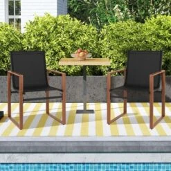 Tangkula 4 PCS Outdoor Dining Chairs Patio Furniture Chair W/ Breathable Seat & Backrest -Tangkula GUEST 27576083 a2f7 43f1 9b4c 7ee5eb444a70