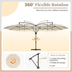 Tangkula 10 FT Patio Offset Umbrella W/ X-shaped Base Infinite Tile & 360° Rotation -Tangkula GUEST 2791b65c f5f1 4b31 86d7 9ddbf8ba8c17