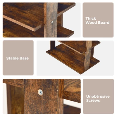 Tangkula 7-Tier Shoe Rack Free Standing Shelf Storage Modern Shoe Rack Organizer Brown/Black/White 6 Tangkula 7-Tier Shoe Rack Free Standing Shelf Storage Modern Shoe Rack Organizer Brown/Black/White - Image 4