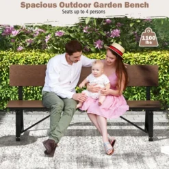 Tangkula Patio 4-Person Bench, 72 Inch Extra Long Bench W/ All-Weather HDPE Seat & Back, Heavy-Duty Metal Support For 1100 Lbs Max Load 12 Tangkula Patio 4-Person Bench, 72 Inch Extra Long Bench W/ All-Weather HDPE Seat & Back, Heavy-Duty Metal Support For 1100 Lbs Max Load -Tangkula GUEST 27a14d36 6172 4892 92cc a96258b0d027