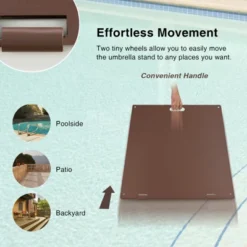 Tangkula 50 Lbs Outdoor Umbrella Stand, Heavy Duty Patio Umbrella Base W/ Built-in Rolling Wheels & Handle -Tangkula GUEST 27b30ded 1507 4e5c a9c9 218227101001