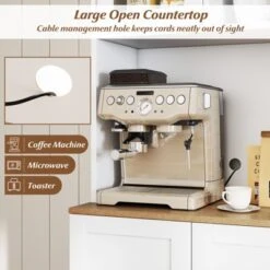 Tangkula Kitchen Pantry Cabinet W/Microwave Shelf 8 Door Shelves & 5 Adjustable Shelves -Tangkula GUEST 27bc81f0 a1fe 43a4 bb60 d0d755cee978