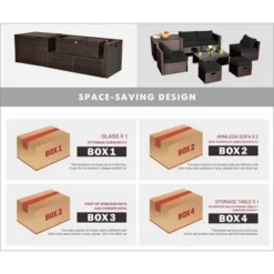 Tangkula 8PCS Patio Rattan PE Wicker Conversation Set All-Weather Furniture Set W/ Cushions -Tangkula GUEST 28c78120 7c15 4807 baf4 7da46573ce7a