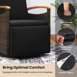 Tangkula Set Of 2 Patio Rattan 360° Swivel Recliner Lounge Chair W/Adjustable Backrest & Footrest Cushioned Push Back Reclining Seat W/Flip Side Table -Tangkula GUEST 28e697e3 613a 463d a278 83dc8a7f4ee3
