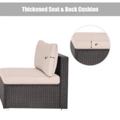 Tangkula 2PCS Patio Sectional Armless Sofas Outdoor Rattan Furniture Set W/ Cushions -Tangkula GUEST 29aafb8e 16bc 40d0 b9aa b0ee48311039