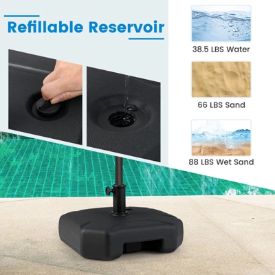 Tangkula Fillable Patio Umbrella Base Outdoor Market Umbrella Stand W/ Handle For Yard 9 Tangkula Fillable Patio Umbrella Base Outdoor Market Umbrella Stand W/ Handle For Yard - Image 7