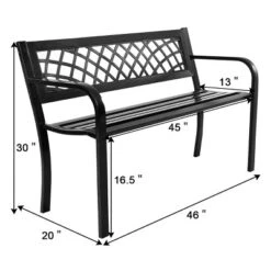 Tangkula Antique Steel Bench Patio Garden Chair Porch Cast For Outdoor -Tangkula GUEST 2a0bb6b3 ff93 4afb ba72 3ee2a33e7829