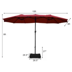Tangkula 15Ft Outdoor Double-Sided Patio Umbrella With Base -Tangkula GUEST 2acb9215 d06f 470e 9770 13c10d9364a3