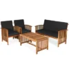 Tangkula 8PCS Wooden Patio Conversation Set Outdoor Furniture Set W/ Cushions -Tangkula GUEST 2acb9d3b 68b3 4906 b6f2 7ece57883e85