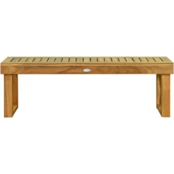 Tangkula Set Of 2 Patio Garden Dining Bench Acacia Wood Bench -Tangkula GUEST 2ad1e5b1 a487 47ac ad20 ccb1a8031cac