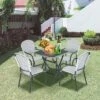 Tangkula Outdoor 4 PCS Iron Dining Chairs Patio Stackable Arm Chair For Balcony Backyard Poolside -Tangkula GUEST 2b14146b 0c23 4d57 a8ab ec5e77252589