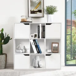Tangkula 9 Cube Bookcase Toys Storage Bookshelf Freestanding Wood Cubby Display Cabinet Organization -Tangkula GUEST 2b6383e5 7685 49cf a4c7 ed4901ef3fb3