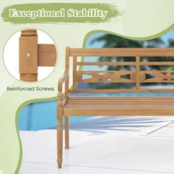 Tangkula 2-Person Garden Bench W/ Wide Backrest & Curved Armrests For Backyard -Tangkula GUEST 2b913ffb 8c37 4a8d b146 0de0c60b1d6d