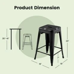 Tangkula 24" Set Of 4 Tolix Style Barstool Counter Height Metal Bar Stool Stackable Chair Black 13 Tangkula 24" Set Of 4 Tolix Style Barstool Counter Height Metal Bar Stool Stackable Chair Black -Tangkula GUEST 2bd92196 5965 4798 a804 6d4e1ceaeaa3
