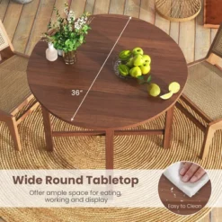 Tangkula 36" Foldable Kitchen Table Round Dining Table W/Solid Rubber Wood Legs 14 Tangkula 36" Foldable Kitchen Table Round Dining Table W/Solid Rubber Wood Legs -Tangkula GUEST 2bfaecd4 f5d8 4d94 87ce 68ce868b259a