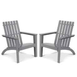 Tangkula 2PCS Wooden Adirondack Chair W/Ergonomic Design Outdoor Lounge Armchair Acacia Wood Chair For Yard&Patio -Tangkula GUEST 2c1e2465 436e 496b a004 c5ea12edbf30