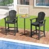 Tangkula 2PCS Outdoor HDPE Bar Stool Tall Adirondack Chair With Armrests And Footrest 30 Inches Counter Height Bar Stool -Tangkula GUEST 2cd64496 a854 4061 8b70 85661d50e600