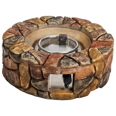 Tangkula Outdoor 40000 BTU Gas Fire Pit Table Electronic Propane Ignition Lava Rock BrownGrey 8 Tangkula Outdoor 40000 BTU Gas Fire Pit Table Electronic Propane Ignition Lava Rock BrownGrey - Image 6