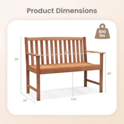Tangkula Patio Wood Bench 2-Seat Outdoor Bench W/ Cozy Armrests & Backrest 18 Tangkula Patio Wood Bench 2-Seat Outdoor Bench W/ Cozy Armrests & Backrest -Tangkula GUEST 2d5e36c3 8ea6 467d aad0 d954045605b9