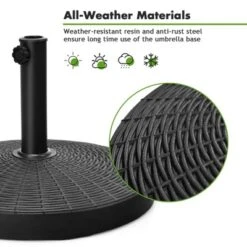 Tangkula 49lbs Round Patio Umbrella Base Outdoor Resin Umbrella Stand W/ Rattan Design, Adjustable Knob -Tangkula GUEST 2d691ab4 9d6a 41be 9b28 75b5efad8831