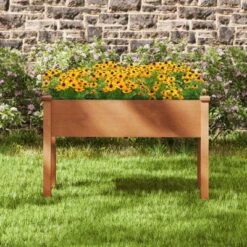 Tangkula Raised Garden Bed Elevated Fir Wood Planter Box W/ Drain Hole Garden Planter -Tangkula GUEST 2dca8eb9 2c33 48fb 9096 ab7c8d70c83b