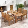 Tangkula 4 PCS Teak Wood Patio Dining Chair Outdoor Armchair W/ Slatted Seat & Solid Legs -Tangkula GUEST 2e62d7ee b141 42e4 a7ec d9801f70561f