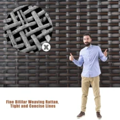 Tangkula 8PCS Conversation Wicker Set Patio Rattan Table&Cushioned Chair -Tangkula GUEST 2eac4109 b446 4fff 98da ae227972a1d0