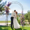 Tangkula Garden Arch Arbor Trellis 7.9 FT Metal Pergola Arbor W/ Elegant Pattern & Arc Top Design Galvanized Metal Pipes -Tangkula GUEST 2eb40d43 471d 47f6 b2db 0ac4fb82f865