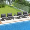 Tangkula Patio Chairs Set Of 4 W/ Removable Cushions Heavy Duty Metal Frame Poolside -Tangkula GUEST 2f034a19 63ee 43d2 8826 a251b0bc048c