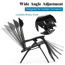 Tangkula Brown Folding Recliner Patio Rattan Zero Gravity Lounge Chair With Headrest -Tangkula GUEST 2f1ce0a7 286a 4df3 855c 581309eda4eb